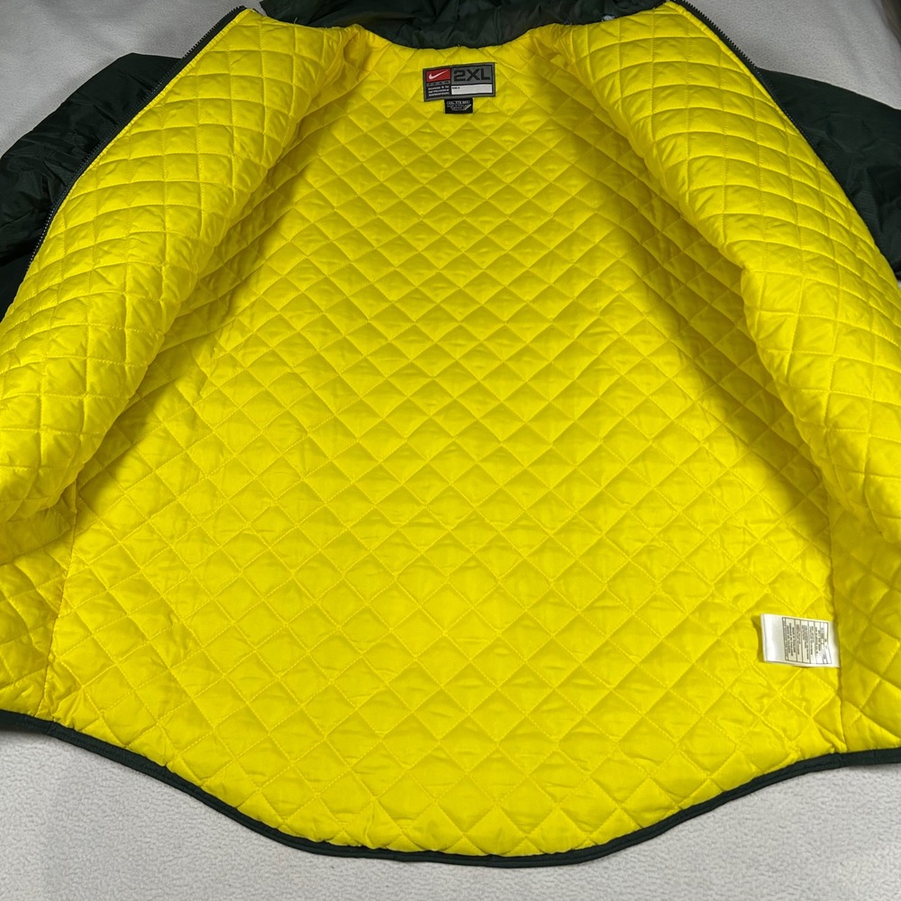 Nike Jacket Mens 2XL Green Oregon Ducks Hooded Quilted Parka Full Zip Sideline - Picture 13 of 14